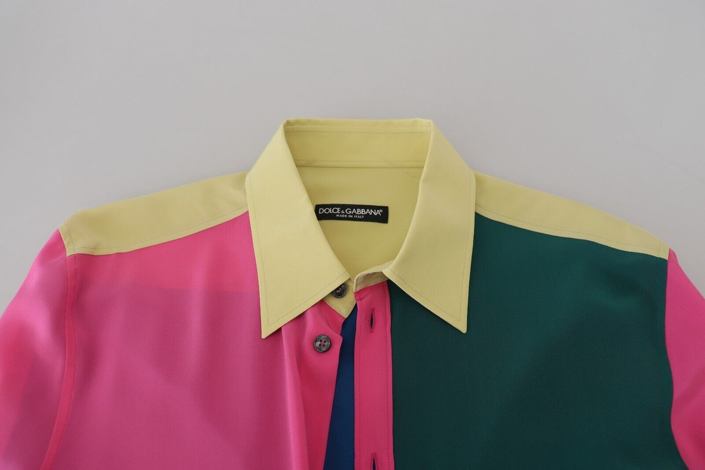 Dolce &amp; Gabbana Elegant Multicolor Silk Button-Down Shirt