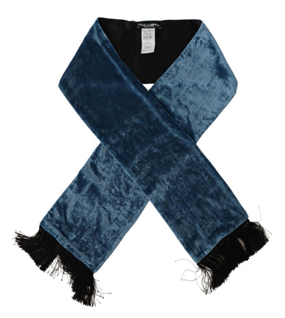 Bufanda de hombre Dolce &amp; Gabbana elegante de seda en azul real