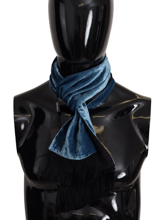 Bufanda de hombre Dolce &amp; Gabbana elegante de seda en azul real