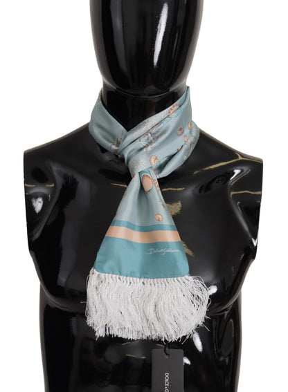 Dolce &amp; Gabbana Elegante pañuelo de seda con motivo de conchas