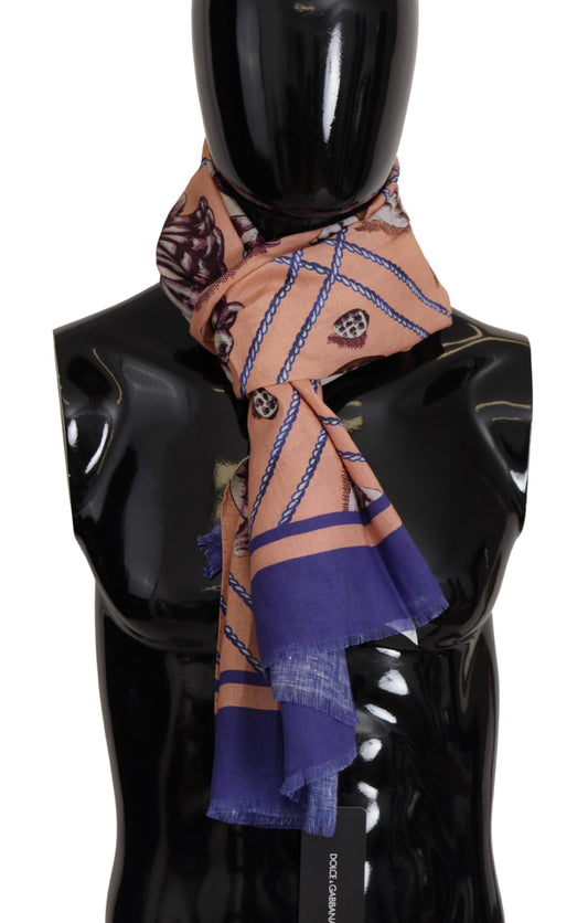 Dolce &amp; Gabbana Bufanda de lino multicolor Seashell para hombre