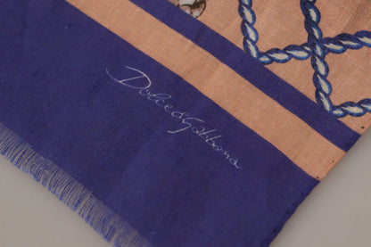 Dolce &amp; Gabbana Bufanda de lino multicolor Seashell para hombre