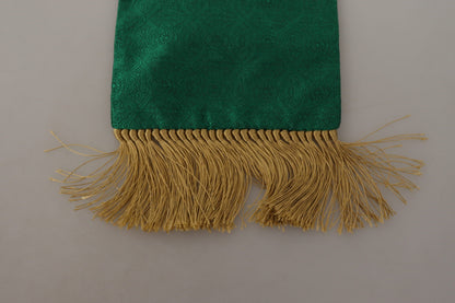 Dolce &amp; Gabbana Elegante bufanda de hombre en mezcla de seda verde