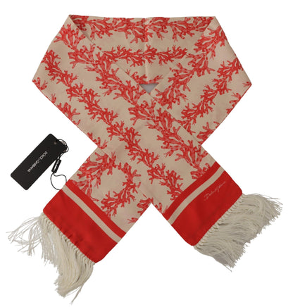 Bufanda Hombre Dolce &amp; Gabbana Elegant Silk - Red Coral Print