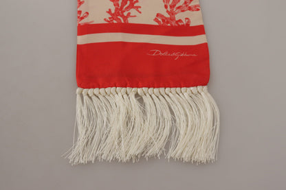 Bufanda Hombre Dolce &amp; Gabbana Elegant Silk - Red Coral Print