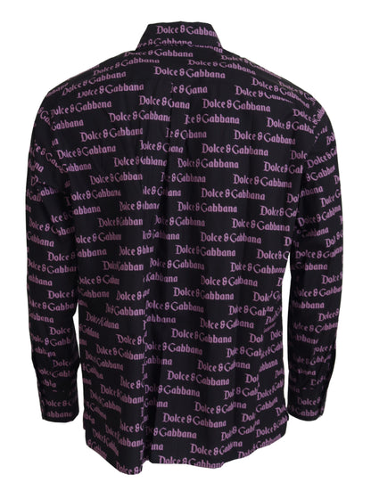 Dolce &amp; Gabbana Camisa de vestir negra elegante slim fit