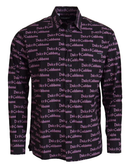Dolce &amp; Gabbana Camisa de vestir negra elegante slim fit