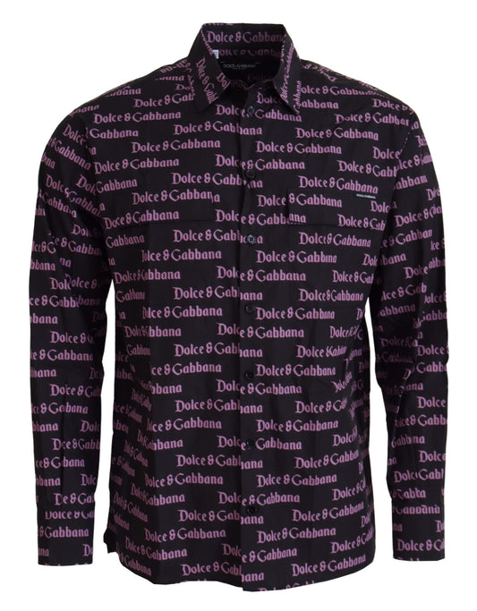 Dolce &amp; Gabbana Camisa de vestir negra elegante slim fit