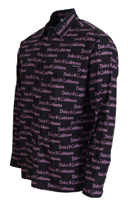 Dolce &amp; Gabbana Camisa de vestir negra elegante slim fit