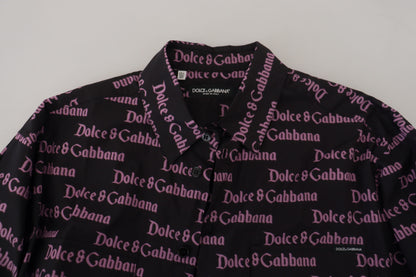 Dolce &amp; Gabbana Camisa de vestir negra elegante slim fit