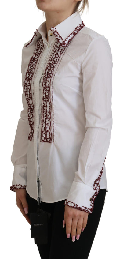 Dolce &amp; Gabbana Elegante polo de algodón blanco