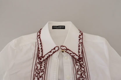 Dolce &amp; Gabbana Elegante polo de algodón blanco