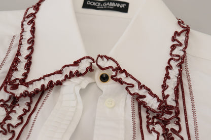 Dolce &amp; Gabbana Elegante polo de algodón blanco