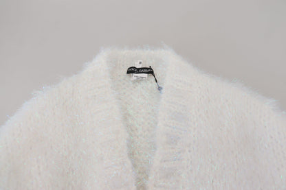 Dolce & Gabbana Elegant White Long Sleeve Cardigan Jacket