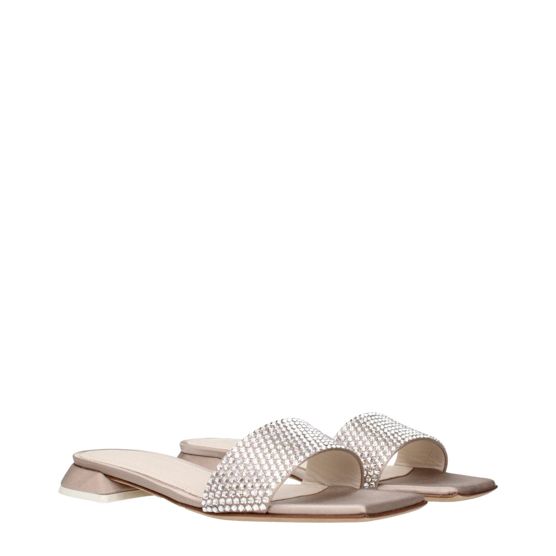 3Juin Beige Satin Slippers Sandals – EU35.5/US5.5 par 3Juin | Disponible sur Sandy Store ByNet