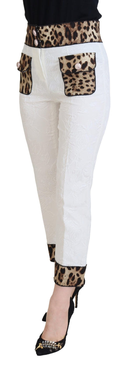 Dolce &amp; Gabbana Elegant Leopard Print Pants for Sophisticated Style