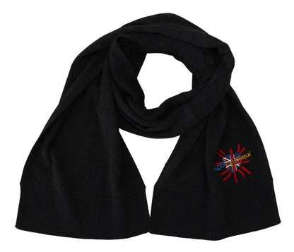 Dolce &amp; Gabbana Elegante bufanda de lana negra