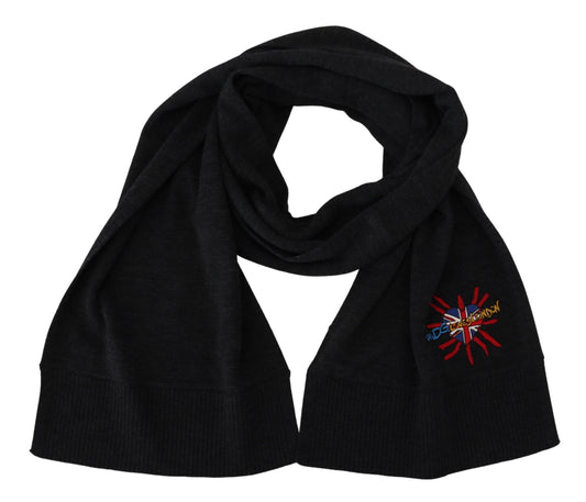 Dolce &amp; Gabbana Elegante bufanda de lana negra
