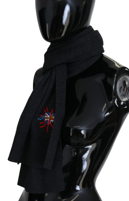 Dolce &amp; Gabbana Elegante bufanda de lana negra