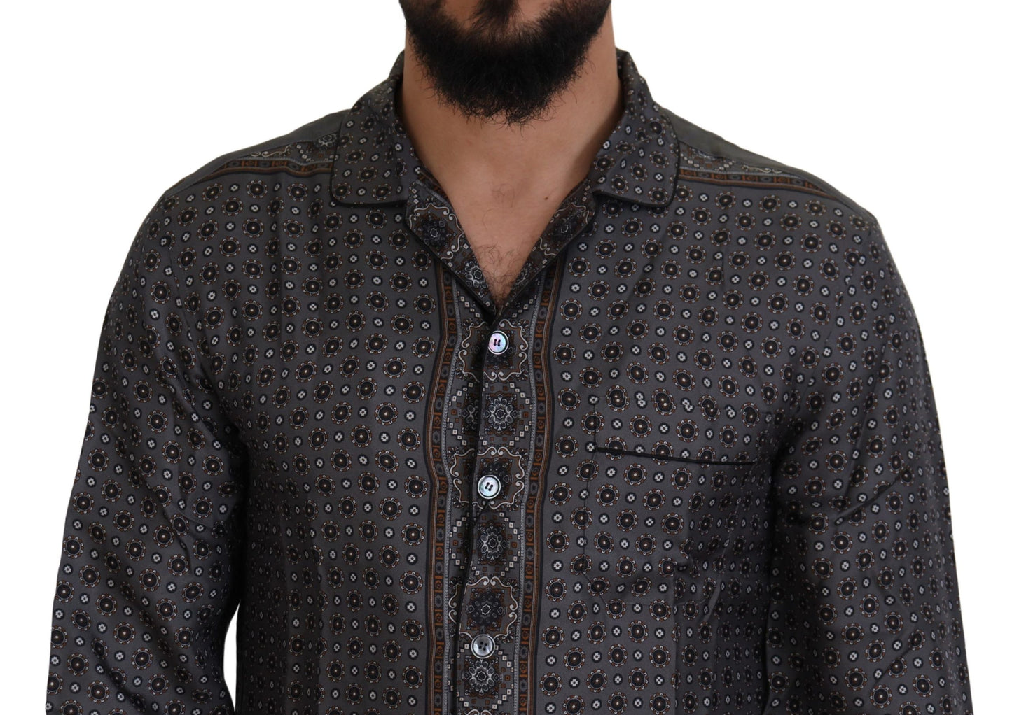 Dolce &amp; Gabbana Camisa Barroca De Satén De Seda Elegante
