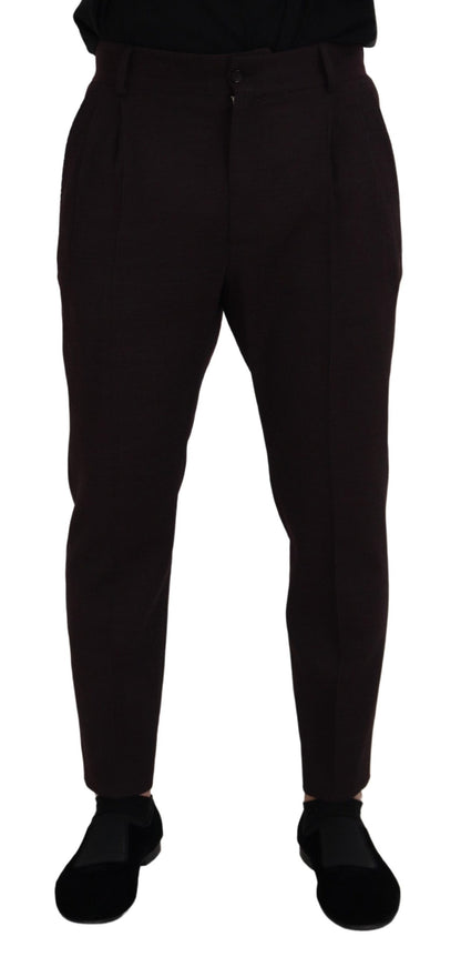 Dolce &amp; Gabbana Pantalón elegante en mezcla de algodón marrón