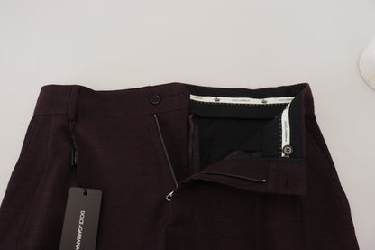Dolce &amp; Gabbana Pantalón elegante en mezcla de algodón marrón