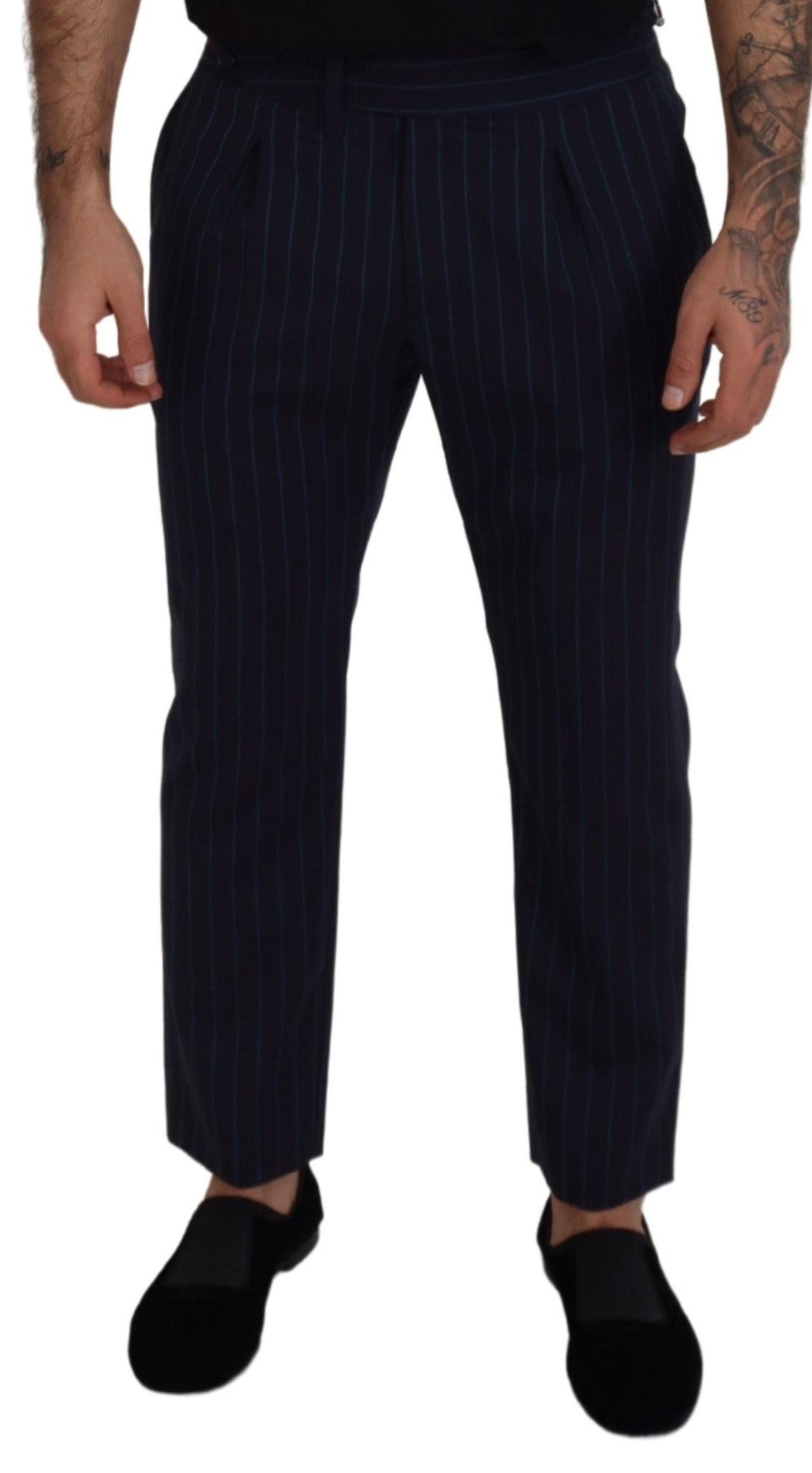 Dolce &amp; Gabbana Elegant Stripe Virgin Wool Trousers