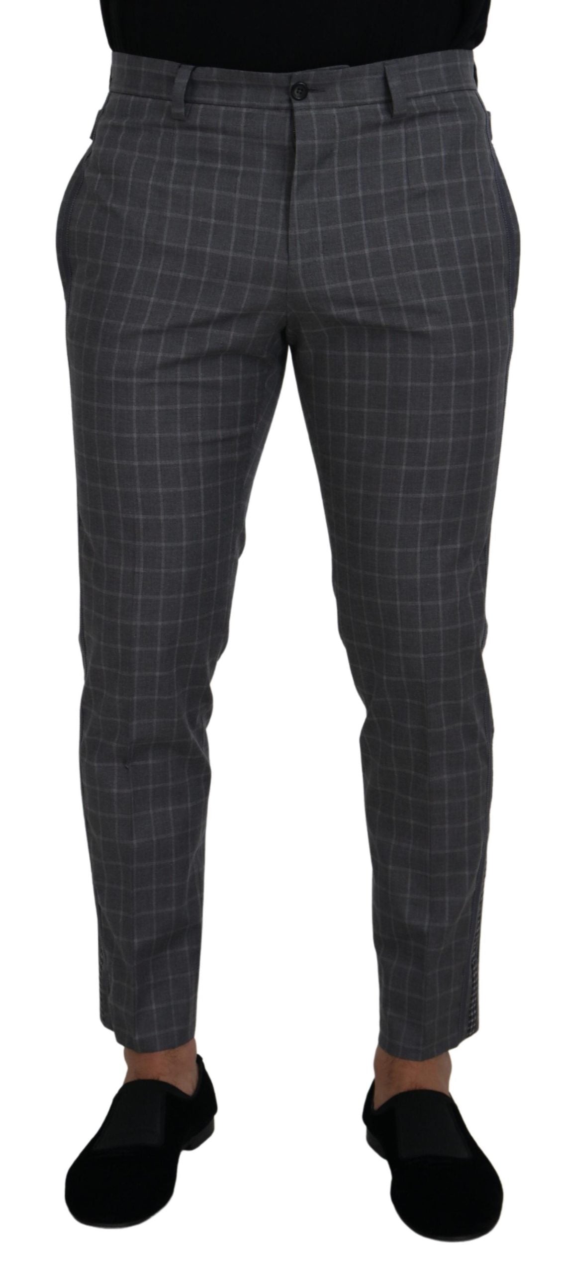 Dolce &amp; Gabbana Elegant Checkered Cotton Pants for Men