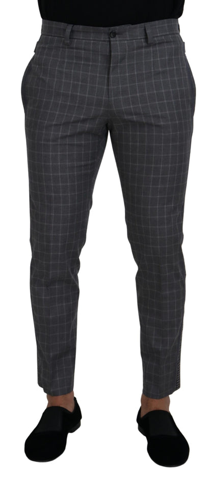 Dolce &amp; Gabbana Elegant Checkered Cotton Pants for Men