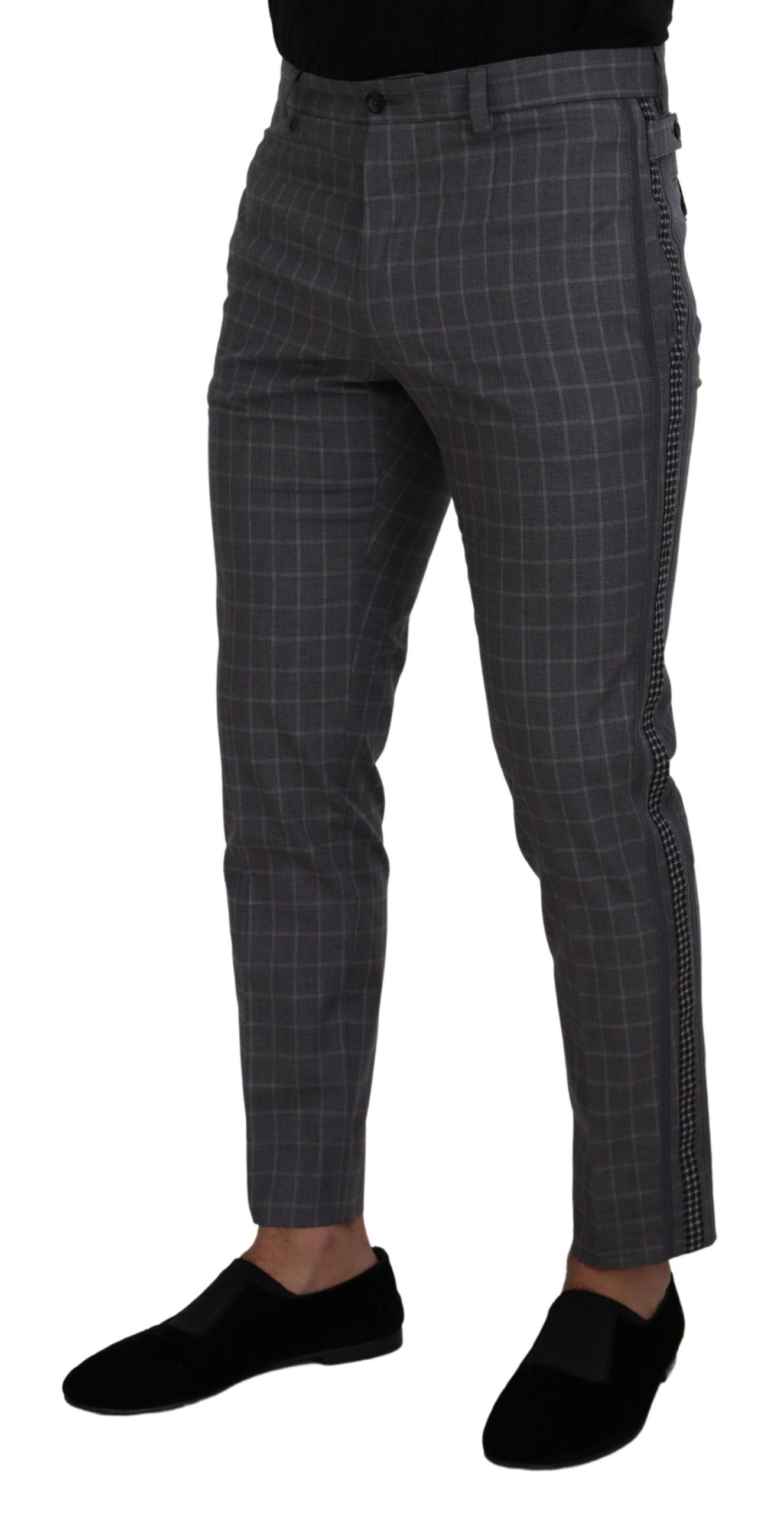 Dolce &amp; Gabbana Elegant Checkered Cotton Pants for Men
