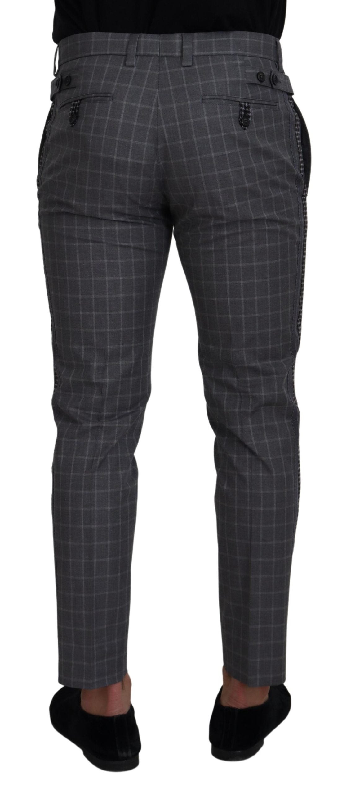 Dolce &amp; Gabbana Elegant Checkered Cotton Pants for Men