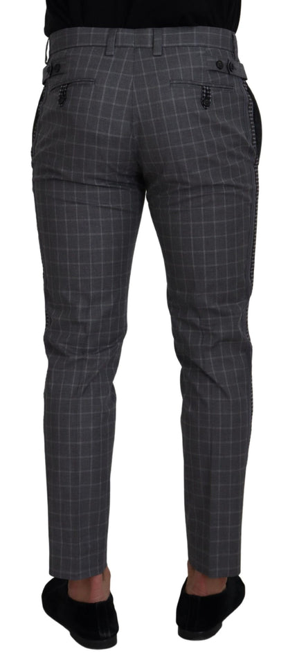 Dolce &amp; Gabbana Elegant Checkered Cotton Pants for Men