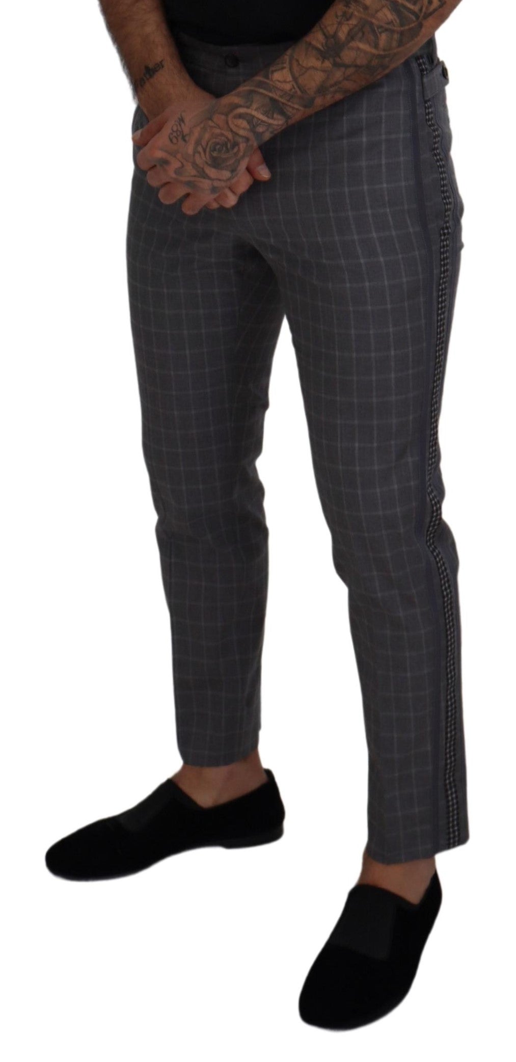 Dolce &amp; Gabbana Elegant Checkered Cotton Pants for Men