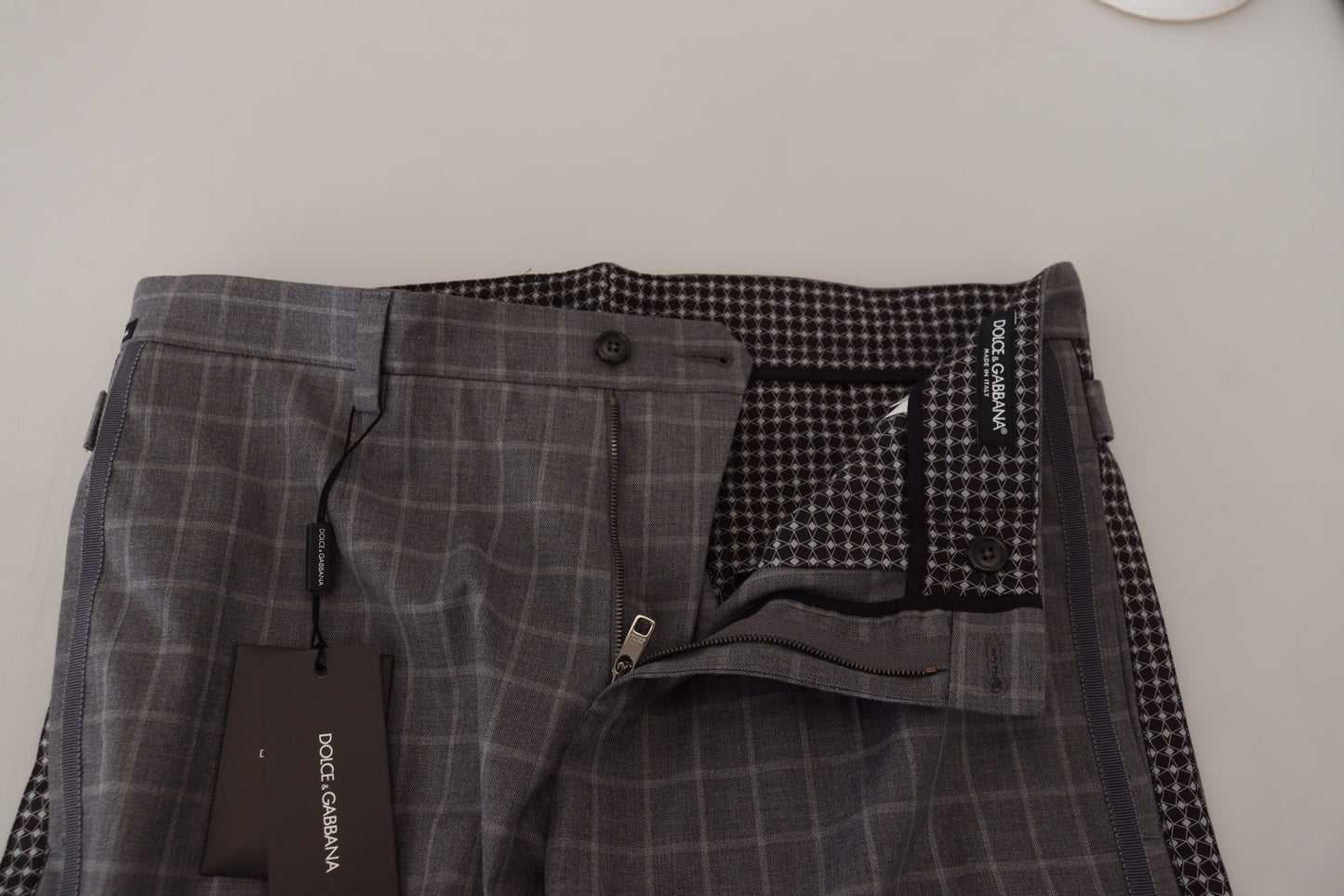Dolce &amp; Gabbana Elegant Checkered Cotton Pants for Men