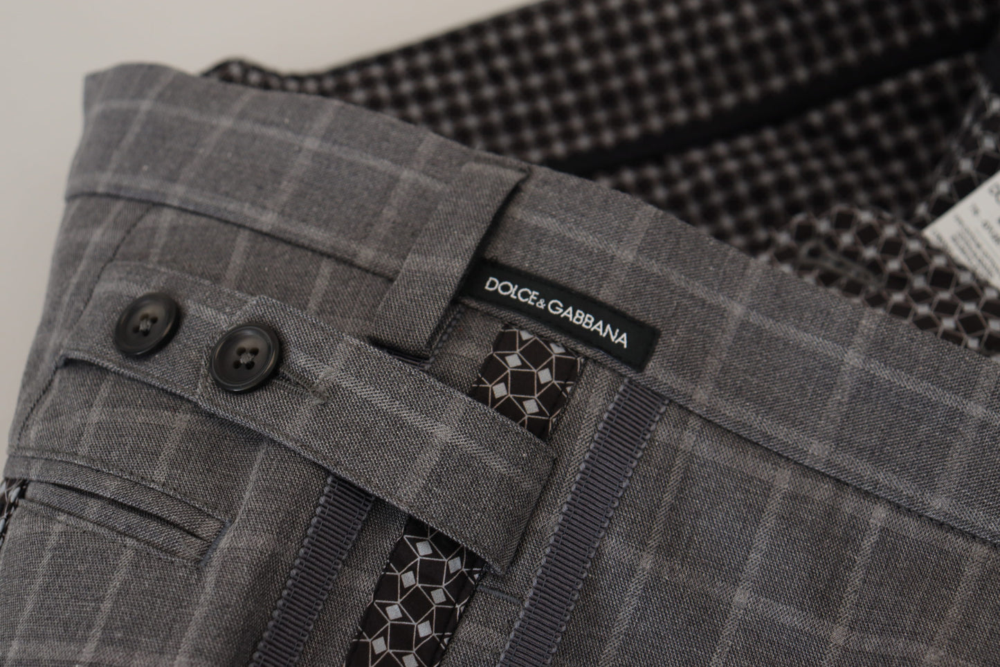 Dolce &amp; Gabbana Elegant Checkered Cotton Pants for Men