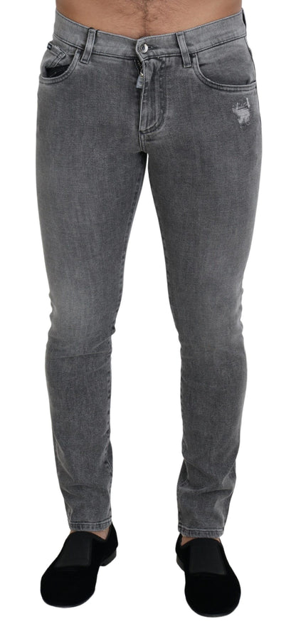 Dolce &amp; Gabbana Chic Gray Washed Denim Pants