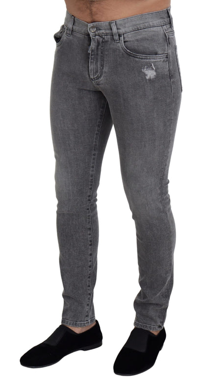 Dolce &amp; Gabbana Chic Gray Washed Denim Pants