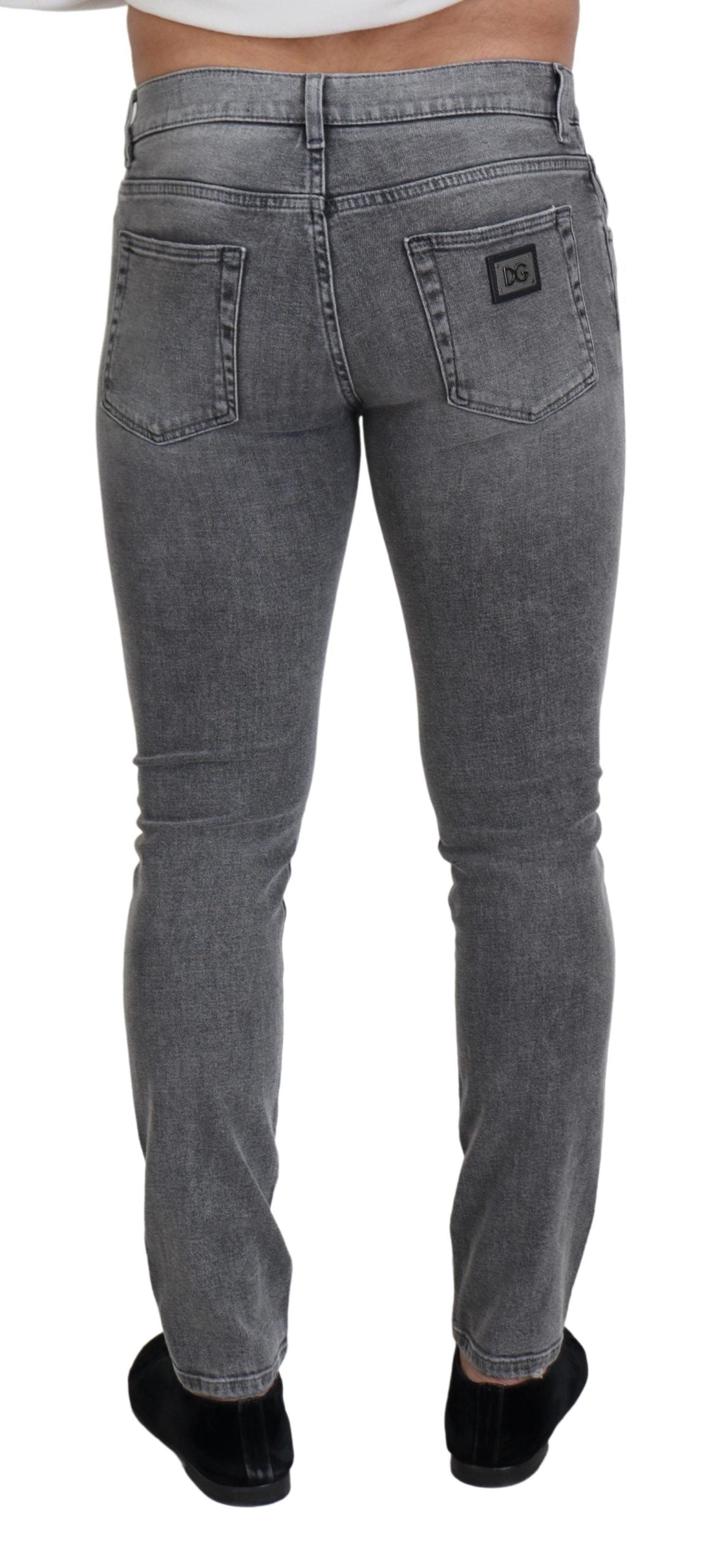 Dolce &amp; Gabbana Chic Gray Washed Denim Pants