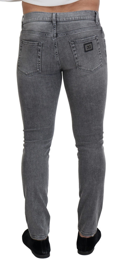 Dolce &amp; Gabbana Chic Gray Washed Denim Pants