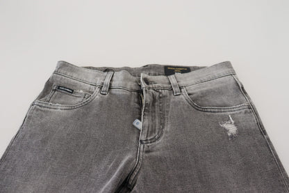 Dolce &amp; Gabbana Chic Gray Washed Denim Pants