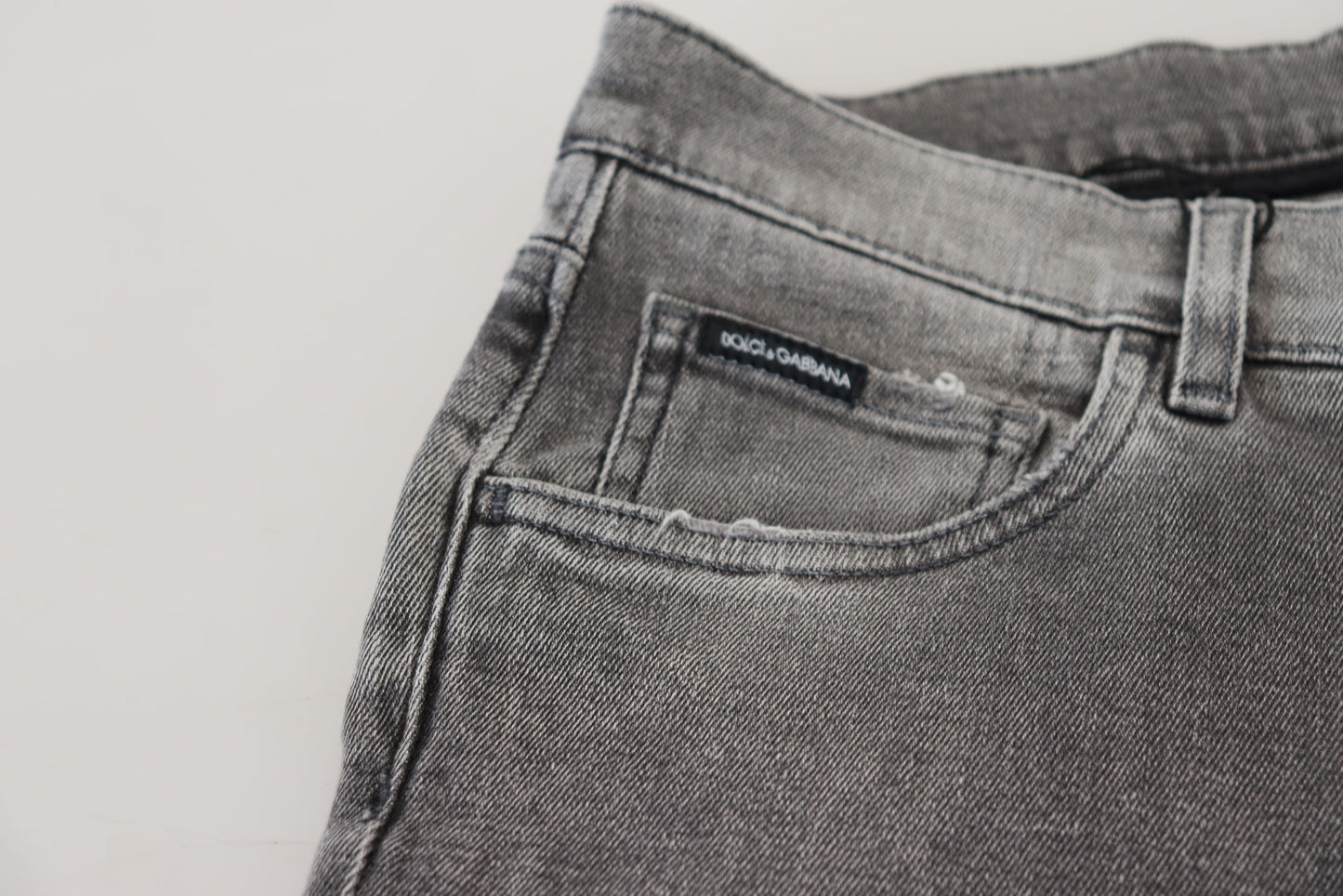 Dolce &amp; Gabbana Chic Gray Washed Denim Pants