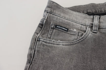 Dolce &amp; Gabbana Chic Gray Washed Denim Pants