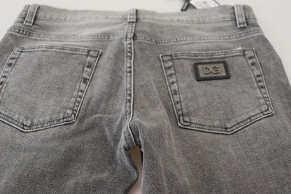 Dolce &amp; Gabbana Chic Gray Washed Denim Pants