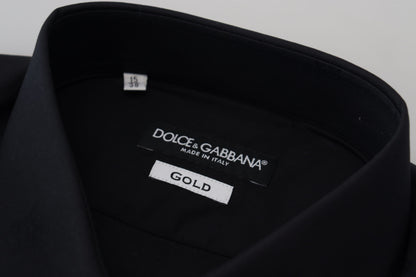Dolce &amp; Gabbana Camisa de vestir elegante de algodón negra