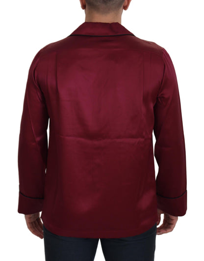 Dolce &amp; Gabbana Pijama Camisón Rojo De Seda Elegante