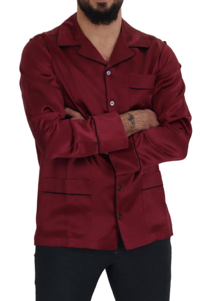 Dolce &amp; Gabbana Pijama Camisón Rojo De Seda Elegante