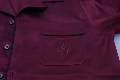 Dolce &amp; Gabbana Pijama Camisón Rojo De Seda Elegante