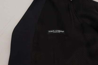 Dolce &amp; Gabbana Elegante chaleco de vestir negro con un solo pecho
