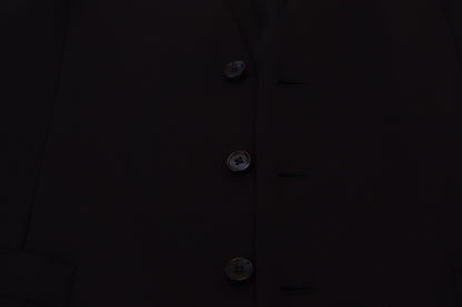 Dolce &amp; Gabbana Elegante chaleco de vestir formal azul oscuro