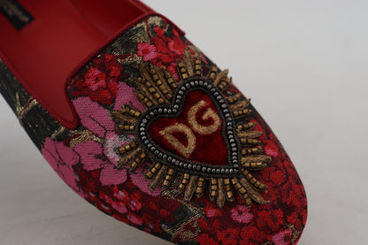 Bailarinas Dolce &amp; Gabbana de piel y tejido multicolor con parche del Sagrado Corazón